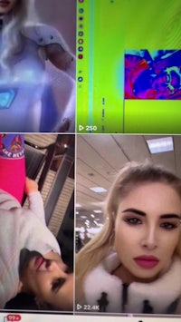 a video of a woman and a man on a video chat